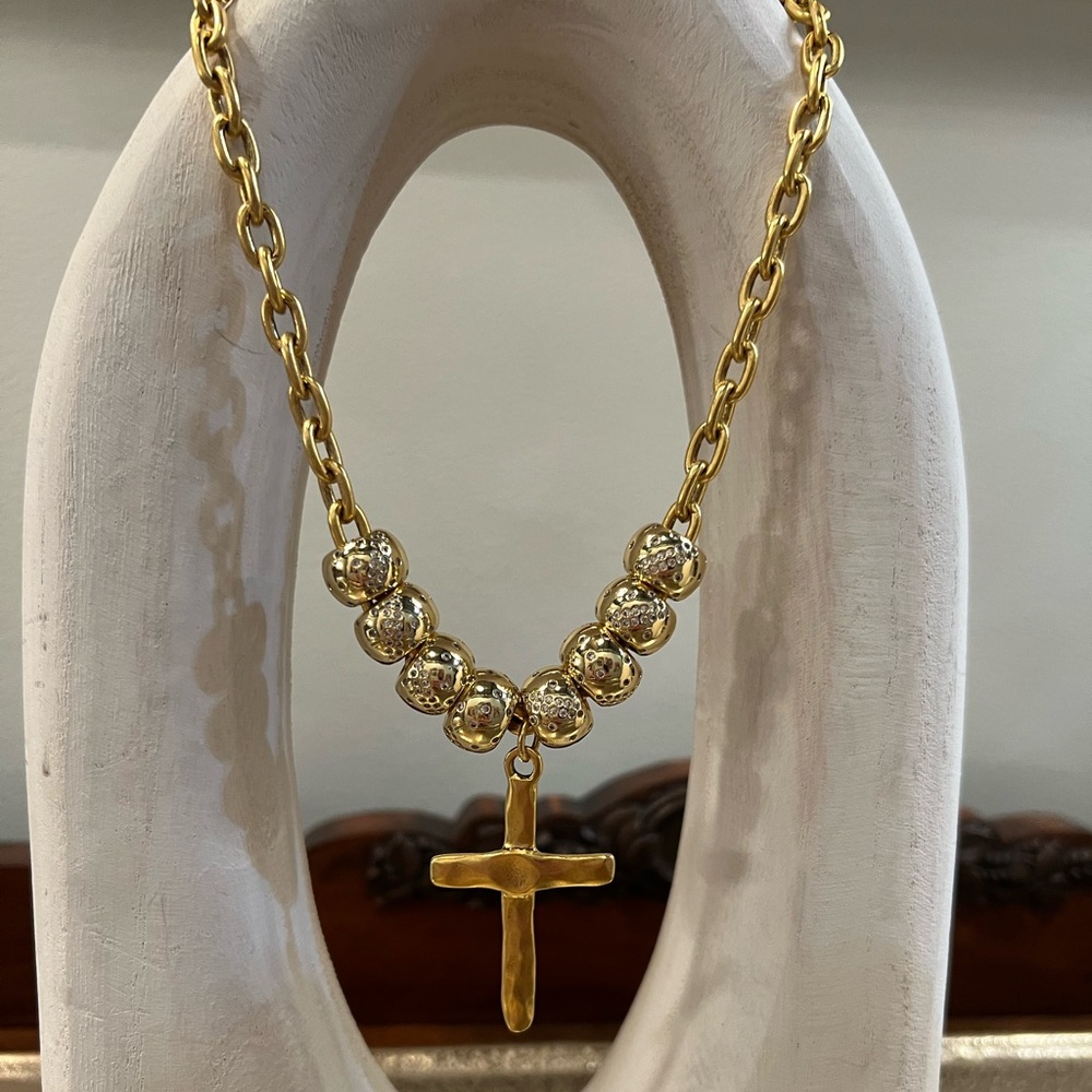 Gold and Silver Cross Necklace